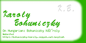 karoly bohuniczky business card